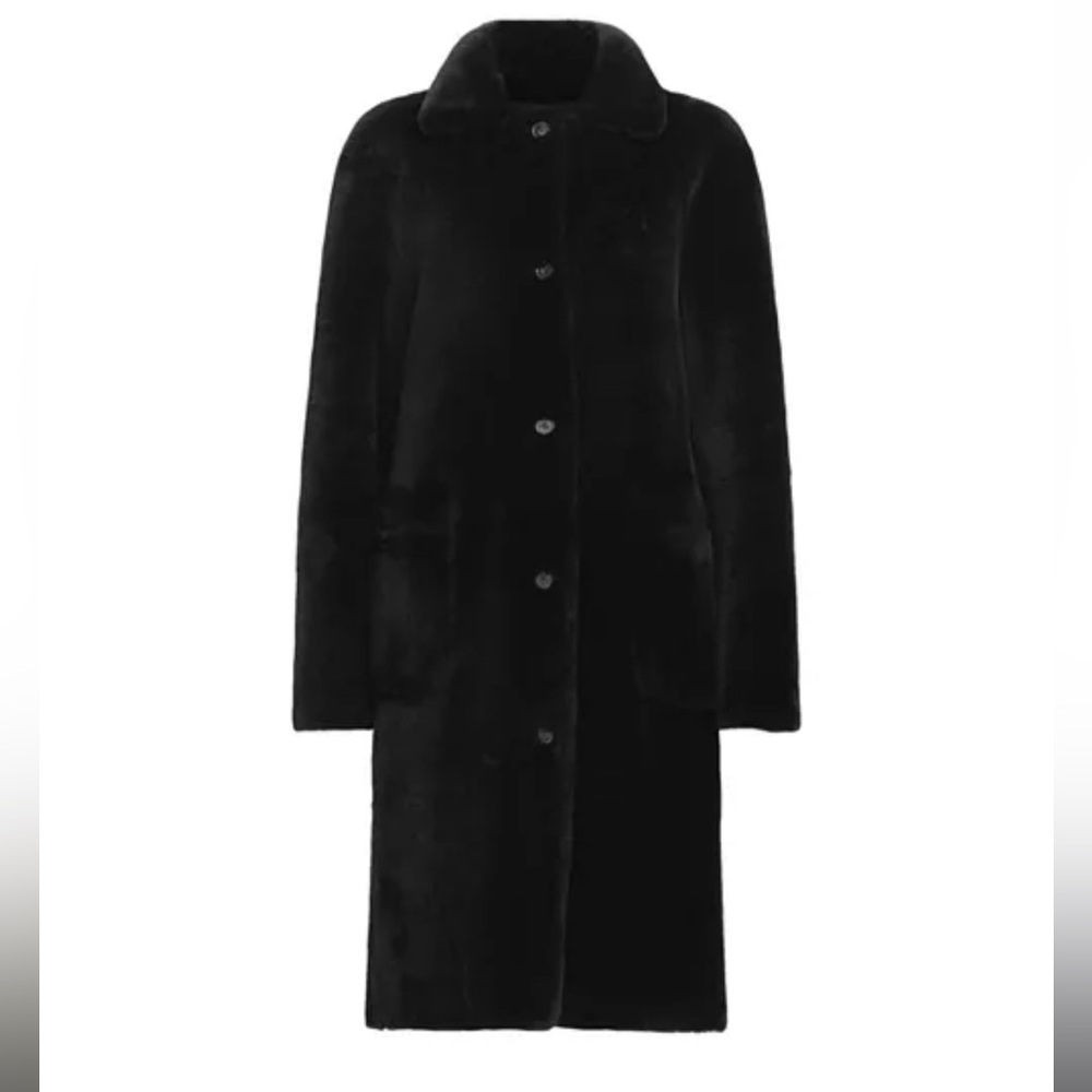 All Saints ALLSAINTS Serra Reversible Shearling Coat in black - S